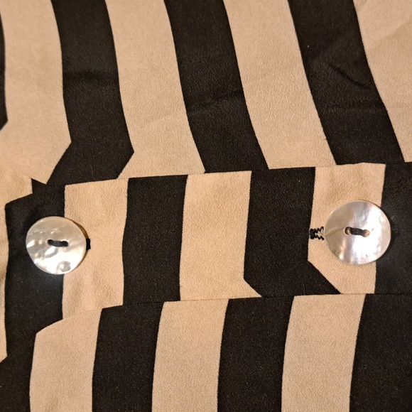 NEW Striped Black and Cream Women's Top With Bat Wings - Picture 5 of 7